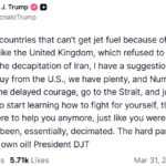 हमसे खरीदें तेल या होर्मुज पर करें कब्जा:दुनिया को संकट में डाल डबल गेम खेलने लगे ट्रंप, फ्रांस पर भी भड़के – West Asia Conflict Donald Trump Statement Hormuz Strait Uk France Us Iran Oil