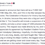 Trump:रूस-यूक्रेन के बीच तीन दिन के युद्धविराम का ट्रंप ने किया एलान, 1000-1000 कैदियों की होगी अदला-बदली – Russia-ukraine War: Trump Announce 3 Day Ceasefire Between Russia-ukraine, 1000 Prisoners Each To Be Exchanged